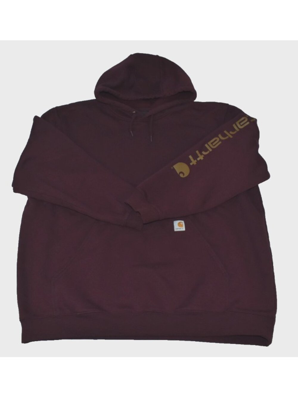 Carhartt Loose Fit Men's Hoodie Size 3XL Maroon Logo Sleeve Sweatshirt TS0288-M